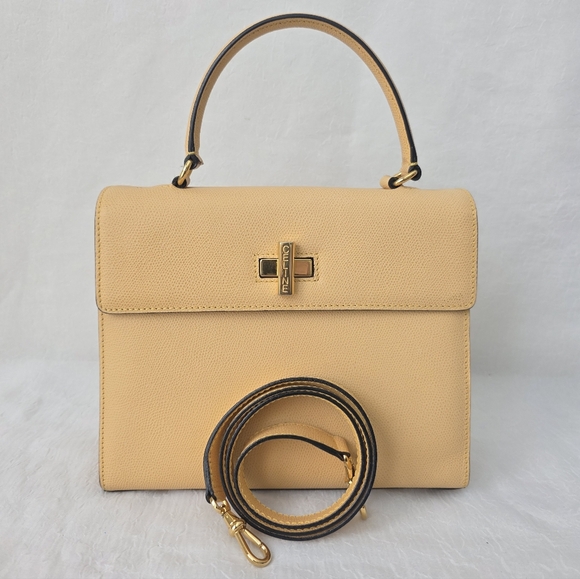 Celine Handbags - Auth Celine Macadam Turn-lock Top Handle Bag